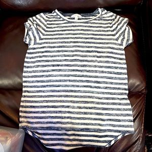 small blue and white striped t-shirt